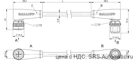 Соединительный кабель Balluff BCC M425-M424-3A-304-EX44T2-040 - Соединительный кабель Balluff BCC M425-M424-3A-304-EX44T2-040