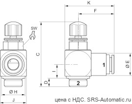 Aventics Дроссель с обратным клапаном, Cерия CC02-AL – R412007614 - Aventics Дроссель с обратным клапаном, Cерия CC02-AL – R412007614