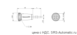 Разъем с кабелем Balluff BCC A314-0000-10-003-VX44W6-100 - Разъем с кабелем Balluff BCC A314-0000-10-003-VX44W6-100