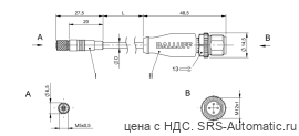 Соединительный кабель Balluff BCC M214-M414-3E-304-PX0414-003 - Соединительный кабель Balluff BCC M214-M414-3E-304-PX0414-003