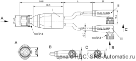 Y-образный распределитель Balluff BCC M414-M323-M323-U2026-006 - Y-образный распределитель Balluff BCC M414-M323-M323-U2026-006