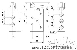 Короткий рычаг с роликом - пружинный возврат 03v r0 3 nc 02 - Короткий рычаг с роликом - пружинный возврат 03v r0 3 nc 02