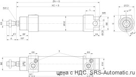 Aventics Круглые цилиндры, Cерия RPC – R412020765 - Aventics Круглые цилиндры, Cерия RPC – R412020765