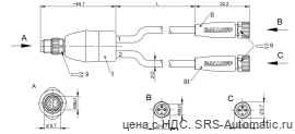 Y-образный распределитель Balluff BCC M314-M313-M313-U2024-010 - Y-образный распределитель Balluff BCC M314-M313-M313-U2024-010