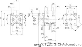 Aventics Короткоходный цилиндр, Cерия KHZ – 0822010772 - Aventics Короткоходный цилиндр, Cерия KHZ – 0822010772
