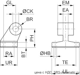 Aventics Кронштейн подшипника, Cерия AB7 – 1825805282 - Aventics Кронштейн подшипника, Cерия AB7 – 1825805282