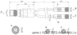 Y-образный распределитель Balluff BCC W414-W313-W313-U2049-006 - Y-образный распределитель Balluff BCC W414-W313-W313-U2049-006