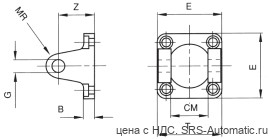 Крышка с вилкой с самосмазывающимися втулками - алюминий серия w  vcf 050 - Крышка с вилкой с самосмазывающимися втулками - алюминий серия w  vcf 050