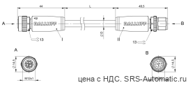 Соединительный кабель Balluff BCC M41C-M41C-3A-325-PX0C25-050 - Соединительный кабель Balluff BCC M41C-M41C-3A-325-PX0C25-050