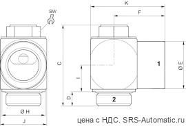 Aventics Дроссель с обратным клапаном, Cерия CC02-AL – 0821200202 - Aventics Дроссель с обратным клапаном, Cерия CC02-AL – 0821200202