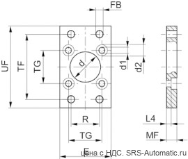 Aventics Фланцевое крепление, Cерия MF1, MF2 – 1827002299 - Aventics Фланцевое крепление, Cерия MF1, MF2 – 1827002299