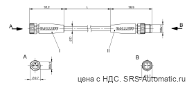 Соединительный кабель Balluff BCC M313-M313-30-300-PX0334-050 - Соединительный кабель Balluff BCC M313-M313-30-300-PX0334-050