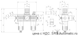 Aventics Блок подготовки воздуха, 3-х секционный, Cерия NL2-ACT – 0821300451 - Aventics Блок подготовки воздуха, 3-х секционный, Cерия NL2-ACT – 0821300451