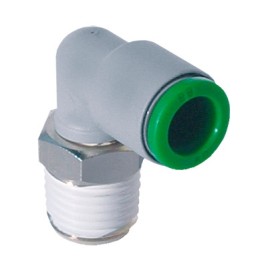 T22C0818 - Фитинг цанговый угловой поворотный из технополимера наруж. резьба R1/8" под трубку 8 мм - T22C0818 - Фитинг цанговый угловой поворотный из технополимера наруж. резьба R1/8" под трубку 8 мм