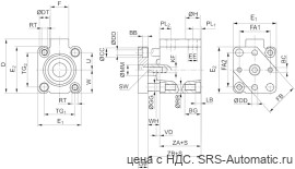 Aventics Короткоходный цилиндр, Cерия KHZ – 0822010767 - Aventics Короткоходный цилиндр, Cерия KHZ – 0822010767
