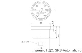 Aventics Манометры, Cерия PG1-SFB – R432035768 - Aventics Манометры, Cерия PG1-SFB – R432035768