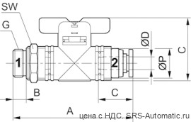 Aventics Шаровой кран, Cерия QR1-BGS – R412005498 - Aventics Шаровой кран, Cерия QR1-BGS – R412005498