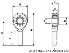 Шарнирная головка на шток, с наружной резьбой - сталь серия w  tm 020 - Шарнирная головка на шток, с наружной резьбой - сталь серия w  tm 020