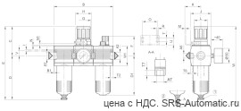 Aventics Блок подготовки воздуха, 3-х секционный, Cерия NL2-ACT – 0821300453 - Aventics Блок подготовки воздуха, 3-х секционный, Cерия NL2-ACT – 0821300453