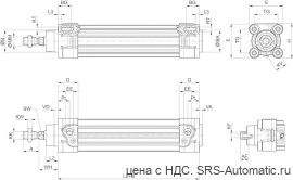 Aventics Профильный цилиндр ISO 15552, серия PRA – 0822121005 - Aventics Профильный цилиндр ISO 15552, серия PRA – 0822121005