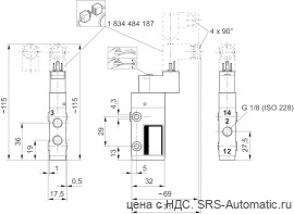 Aventics 3/2 -пневмораспределитель, Cерия ST – 0820031054 - Aventics 3/2 -пневмораспределитель, Cерия ST – 0820031054
