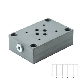 PMMD-AI3G/20_1961261 - Плита для распределителей и клапанов, CETOP 03, P-T-A-B=G3/8", 350 бар, порты на задней панели, сталь - PMMD-AI3G/20_1961261 - Плита для распределителей и клапанов, CETOP 03, P-T-A-B=G3/8", 350 бар, порты на задней панели, сталь