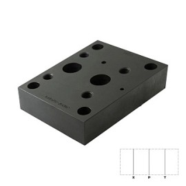 PMRQ7-AI7G/10_1960051 - Плита для клапана давления, CETOP R10, P=G1"1/4, T=G1"1/4, X=G1/4", порты на задней панели, сталь - PMRQ7-AI7G/10_1960051 - Плита для клапана давления, CETOP R10, P=G1"1/4, T=G1"1/4, X=G1/4", порты на задней панели, сталь