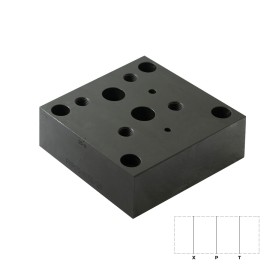 PMRQ5-AI5G/20_1961221 - Плита для клапана давления, CETOP R08, P-T=G1", X=G1/4", порты на задней панели, сталь - PMRQ5-AI5G/20_1961221 - Плита для клапана давления, CETOP R08, P-T=G1", X=G1/4", порты на задней панели, сталь