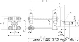 Aventics Цилиндр на стяжках ISO 6431, Cерия 167 – 1670805000 - Aventics Цилиндр на стяжках ISO 6431, Cерия 167 – 1670805000