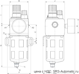 Aventics Универсальный блок подготовки воздуха, Cерия NLC – дюйм – R412010824 - Aventics Универсальный блок подготовки воздуха, Cерия NLC – дюйм – R412010824
