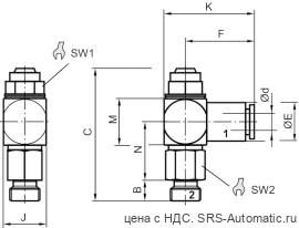 Aventics Дроссель с обратным клапаном, Cерия CC04 – 2540104070 - Aventics Дроссель с обратным клапаном, Cерия CC04 – 2540104070