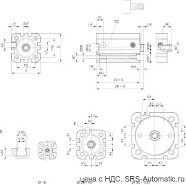 Aventics Компактный цилиндр ISO 21287, Cерия CCI – R422001400 - Aventics Компактный цилиндр ISO 21287, Cерия CCI – R422001400