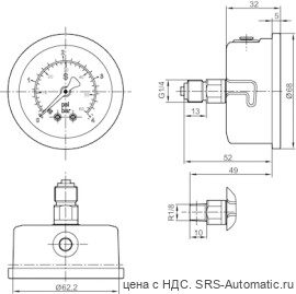 Aventics Манометры, Cерия PG1-GLY – R412010128 - Aventics Манометры, Cерия PG1-GLY – R412010128
