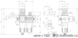Aventics Блок подготовки воздуха, 2-х секционный, Cерия NL2-ACD – 0821300400 - Aventics Блок подготовки воздуха, 2-х секционный, Cерия NL2-ACD – 0821300400