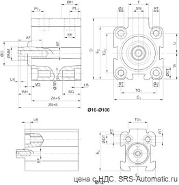 Aventics Короткоходный цилиндр, Cерия KHZ – 0822010646 - Aventics Короткоходный цилиндр, Cерия KHZ – 0822010646