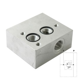 VMP-CR22-FV-12-38 - Плита под ML31 и предохранительный клапан CR*/CRQ*, 280 бар, Р - G3/8"- G3/8", T - G1/2"- G3/8", Д16Т - VMP-CR22-FV-12-38 - Плита под ML31 и предохранительный клапан CR*/CRQ*, 280 бар, Р - G3/8"- G3/8", T - G1/2"- G3/8", Д16Т