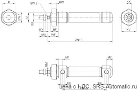 Aventics Мини-цилиндры, Cерия CSL-RD – R412021872 - Aventics Мини-цилиндры, Cерия CSL-RD – R412021872