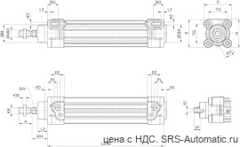 Aventics Профильный цилиндр ISO 15552, Cерия PRA – дюйм – R480176490 - Aventics Профильный цилиндр ISO 15552, Cерия PRA – дюйм – R480176490