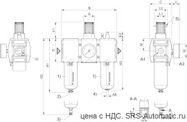 Aventics Блок подготовки воздуха, 3-х секционный, Cерия AS5-ACT – R412009320 - Aventics Блок подготовки воздуха, 3-х секционный, Cерия AS5-ACT – R412009320