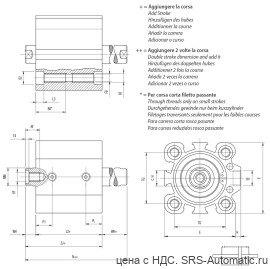 Двустороннего действия, с магнитным кольцом и двусторонним штоком - номинальный диаметр от 32 до 100 bj 063 0100 - Двустороннего действия, с магнитным кольцом и двусторонним штоком - номинальный диаметр от 32 до 100 bj 063 0100