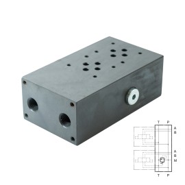 P2X4M/10 - Плита для батарейного монтажа, 4 мест, СЕТОР 03, каналы снизу, чугун, под пред.клапан CR* и CRQ*, чугун - P2X4M/10 - Плита для батарейного монтажа, 4 мест, СЕТОР 03, каналы снизу, чугун, под пред.клапан CR* и CRQ*, чугун