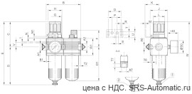 Aventics Блок подготовки воздуха, 2-х секционный, Cерия NL4-ACD – 0821300503 - Aventics Блок подготовки воздуха, 2-х секционный, Cерия NL4-ACD – 0821300503