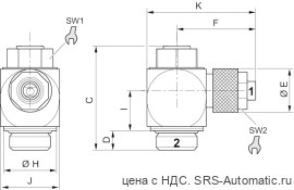 Aventics Дроссель с обратным клапаном, Cерия CC02-AL – 0821200117 - Aventics Дроссель с обратным клапаном, Cерия CC02-AL – 0821200117
