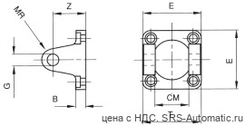Крышка с вилкой с самосмазывающимися втулками - алюминий серия w  vcf 100 - Крышка с вилкой с самосмазывающимися втулками - алюминий серия w  vcf 100