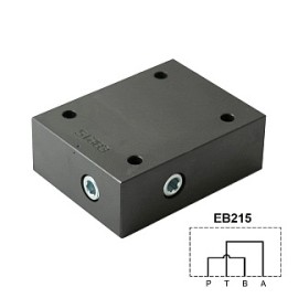 EB215 - Плита-заглушка, CETOP 05, P-B и А-Т - соединены - EB215 - Плита-заглушка, CETOP 05, P-B и А-Т - соединены