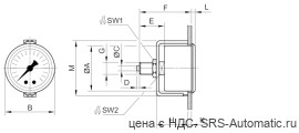 Aventics Манометры, Cерия PG1-SNL – 1827231042 - Aventics Манометры, Cерия PG1-SNL – 1827231042