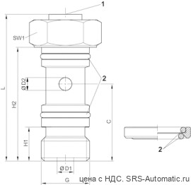 Aventics Дроссель с обратным клапаном, высококачественная сталь, Cерия CC02-SL – R412010457 - Aventics Дроссель с обратным клапаном, высококачественная сталь, Cерия CC02-SL – R412010457