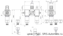 Aventics Блок подготовки воздуха, 3-х секционный, Cерия AS1-ACT – R412014677 - Aventics Блок подготовки воздуха, 3-х секционный, Cерия AS1-ACT – R412014677
