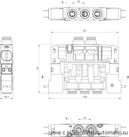 Aventics 2х3/2-пневмораспределитель, Cерия ES05 -inch – R422103182 - Aventics 2х3/2-пневмораспределитель, Cерия ES05 -inch – R422103182