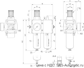Aventics Блок подготовки воздуха, 2-х секционный, Cерия AS5-ACD – R412009300 - Aventics Блок подготовки воздуха, 2-х секционный, Cерия AS5-ACD – R412009300